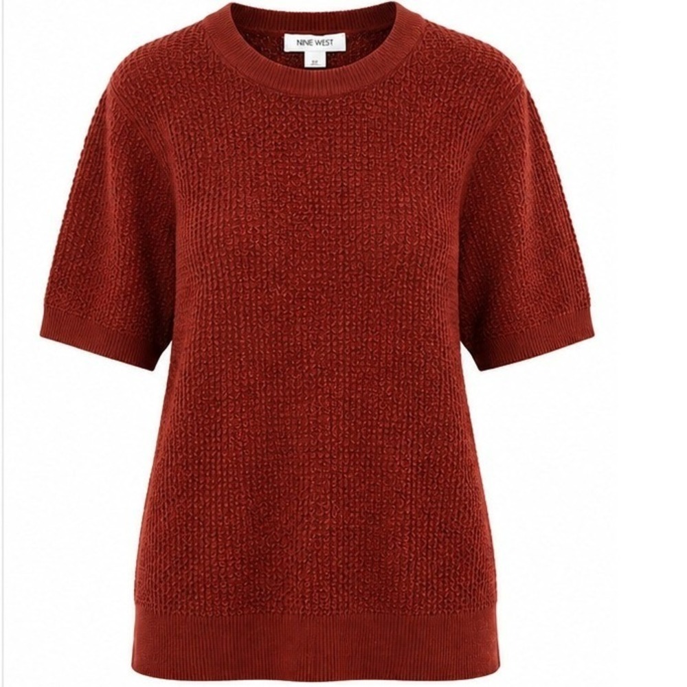 Nine West Rust Short Sleeve Sweater — XS — New With Tags